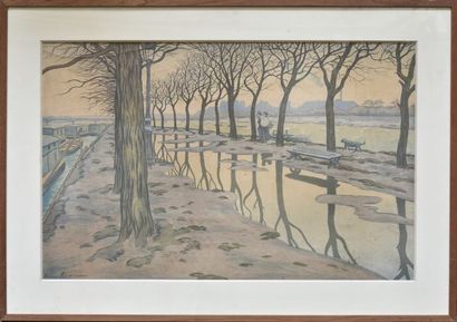 null Henri RIVIÈRE (1864-1951)

L’île des cygnes, planche n°1 de la série des Paysages...