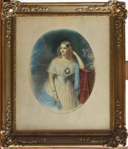 null Johann Martin MORGENROTH (1800-1859)

Portrait of a young woman in an interior

Watercolor...