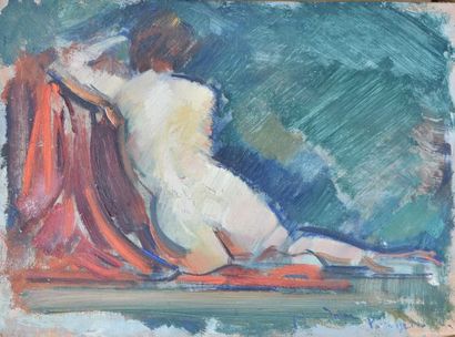 null Guillaume DULAC (1883-1929)

Nude with Red Draping, Paris, 1921

Oil on panel,...