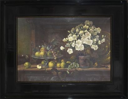 null Carl FEY (1867-1939)

Fleurs et fruits d’automne dans un intérieur

Huile sur...