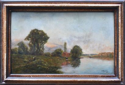 null Hippolyte Camille DELPY (1842-1910)

Lavandières sur la rivière au soleil couchant

Huile...