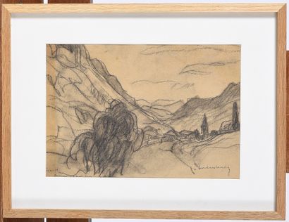 null Pierre COMBET-DESCOMBES (1885-1966)

Vallée, 1928

Fusain sur papier beige

Porte...