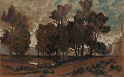 null Eugène BROUILLARD (1870-1950)

Paysage aux grands arbres

Huile sur carton,...