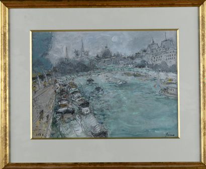 null Jean FUSARO (né en 1925)

L'île de la cité et Notre-Dame. 2003

Technique mixte...