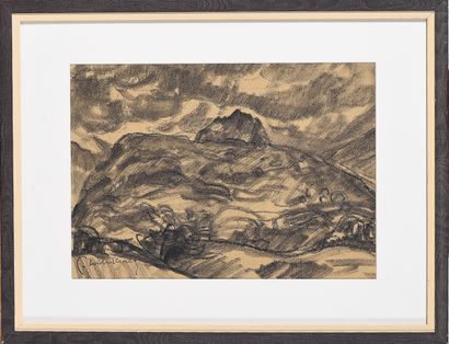 null Pierre COMBET-DESCOMBES (1885-1966)

Montagne, ciel d'orage

Fusain et lavis...