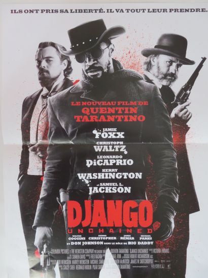 null "Quentin TARANTINO" Réalisateur - 3 Affichettes 40 x60 cm : "DJANGO UNCHAINED"...