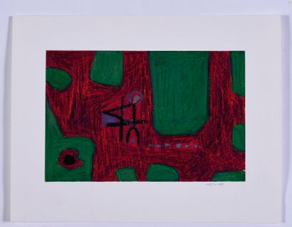 null André MATHIAU (1933-2013)

Composition in red and green. 1959

Wax chalk on...