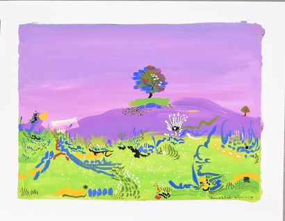 null André MATHIAU (1933-2013)

"Chemin de la Brèche", October 2003

Gouache on Canson...