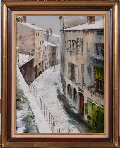 null Reine FAYOLLE (born in 1944)

Snow in the Old Lyon

Oil on canvas, signed lower...