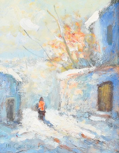 null Michel CORNU (born in 1950)

Stroller in the snowy alley

Oil on cardboard,...