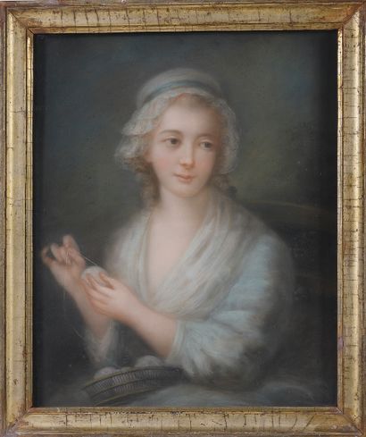  École française de la fin du XVIIIe ou du début du XIXe 
Portrait de jeune femme...