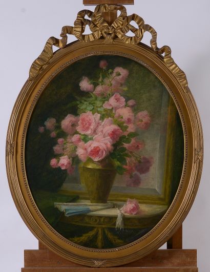 null Thérèse GUÉRIN (1861-1933)

Roses, 1890

Huile sur carton de forme ovale, signée...