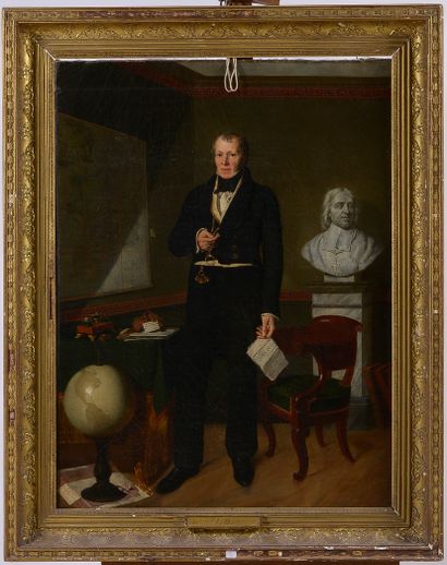  Alphonse LAVAUDAN (ou LAVAUDEN) (1796-1857) 
Portrait d'un notable dans son intérieur,...