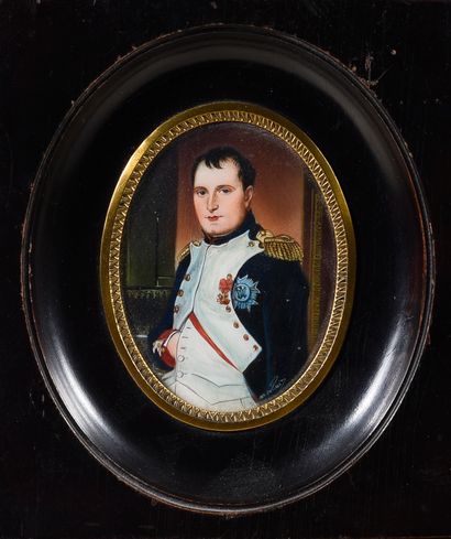 M. de PUIS (XXe) 
Portrait de Napoléon Empereur...
