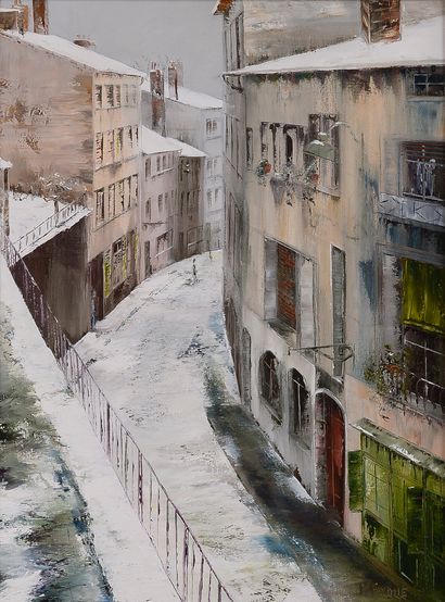 null Reine FAYOLLE (née en 1944)

Neige dans le Vieux Lyon

Huile sur toile, signée...