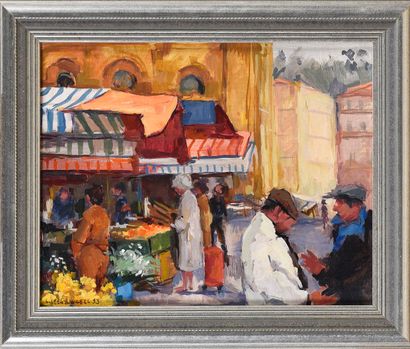 null Liliane LEES-RANCEZE (1931-2008)

Market in Nice, 1993

Oil on canvas, signed...