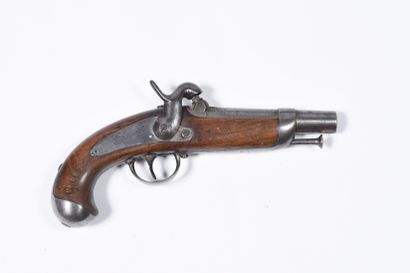 null Pistolet à percussion de gendarmerie modèle 1842. 

Canon rond à pans au tonnerre,...