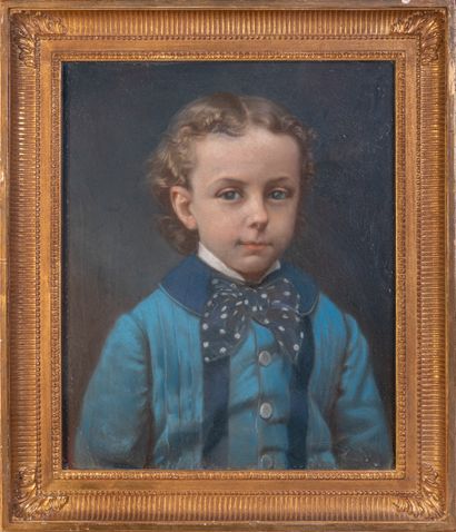 null École française vers 1880
Portrait d’un jeune garçon
Pastel.
45 x 36,5 cm (à...