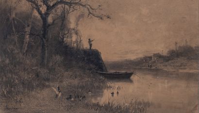 Adolphe APPIAN (1818-1898)
The River
Charcoal...