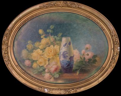 null Thérèse GUÉRIN (1861-1933)
Roses [verrerie Art nouveau dans l’esprit d’Émile...