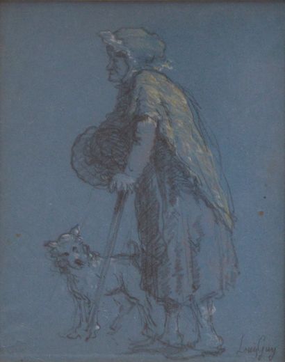 Louis GUY (1824-1888)
Old peasant woman and...