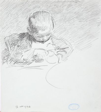 null François GUIGUET (1860-1937)
Portrait de Jean Fiard, 1924
Deux dessins à la...
