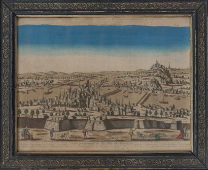 null Optical view, circa 1760 
Perspective view of the city of Lyon
Engraving heightened...