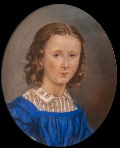 null École française de la seconde moitié du XIXème siècle
Portrait de jeune fille...