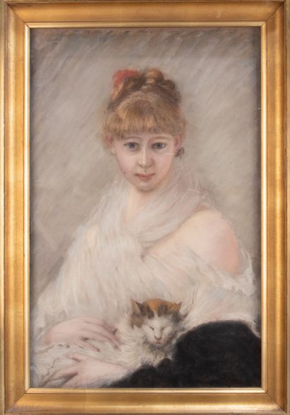 null Louis RHEINER (1863-1924), attribué à

Jeune fille au chat

Pastel

76,5 x 49,5...