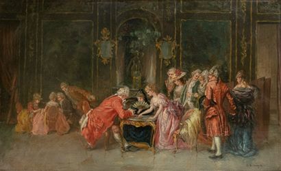 null C. De MOYA (XIXe)

Un Salon du temps de Louis XV

Huile sur toile, signée en...