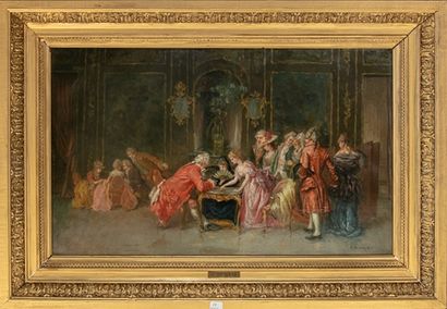 null C. De MOYA (XIXe)

Un Salon du temps de Louis XV

Huile sur toile, signée en...