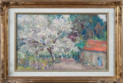 null Adolphe REY (1863-1944)
Apple trees in bloom
Oil on cardboard, signed lower...