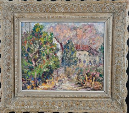 null Adolphe REY (1863-1944)
Bourgoin, Route de Saint-Jean
Oil on cardboard, signed...