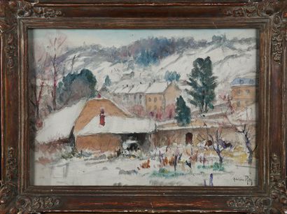 null Adolphe REY (1863-1944)
Hiver en Dauphiné (Bourgoin)
Aquarelle, signée en bas...