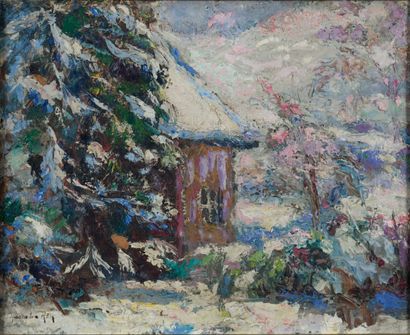 Adolphe REY (1863-1944)
Maison sous la neige...