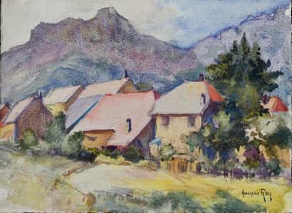 null Adolphe REY (1863-1944)
Maisons à Gresse-en Vercors (Isère)
Aquarelle sur papier...