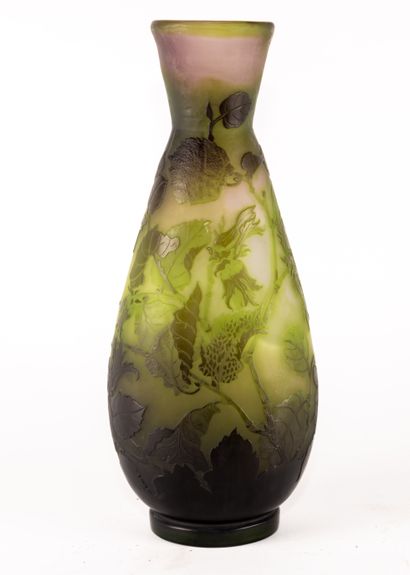null Émile GALLÉ (1846-1904)

Vase en verre multicouche à décor degagé à l'acide...