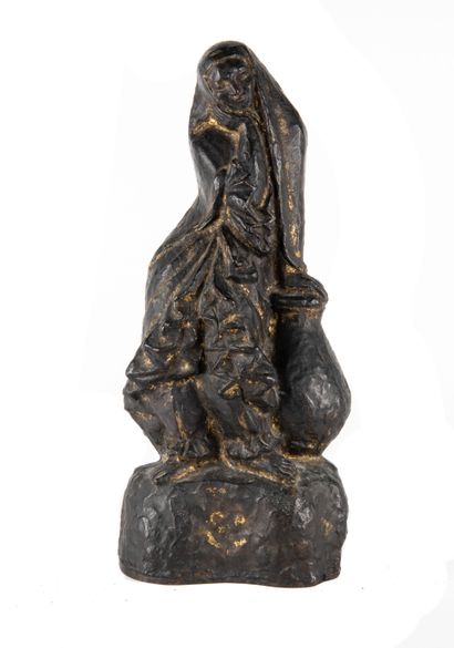 null Georges MUGUET (1903-1988)

	"Young woman with her jar". Proof in bronze with...