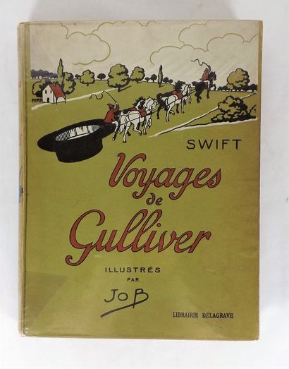 null [Cartonnage]. SWIFT. Voyages de Gulliver. P., Delagrave, 1950. In-4°, percaline...