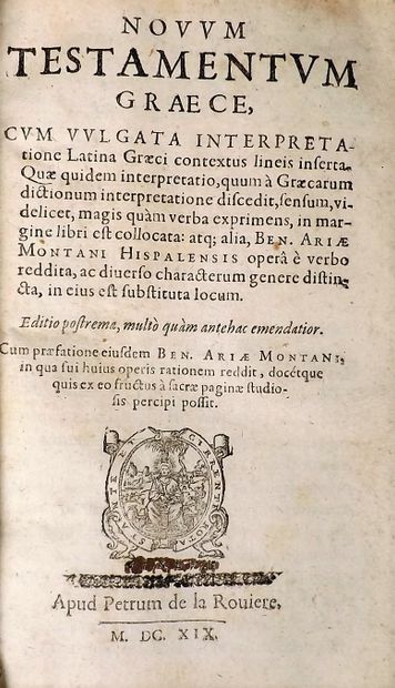 null ARIA MONTANUS. Novum testamentum Graece, cum vulgata interpretatione latina...