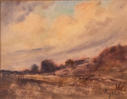 null Louis AGERON (1865-1935)

Paysage de campagne en hiver

Aquarelle, signée en...