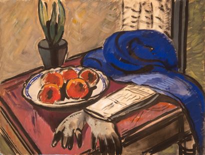 null 
André AUCLAIR (1893-1976)




Table with blue scarf




Gouache, designated...