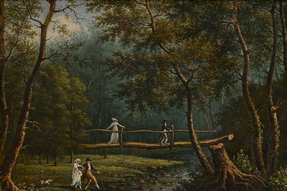 null Michel GROBON (1770-1853)

Promeneurs au vallon de Brignais

Huile sur toile,...