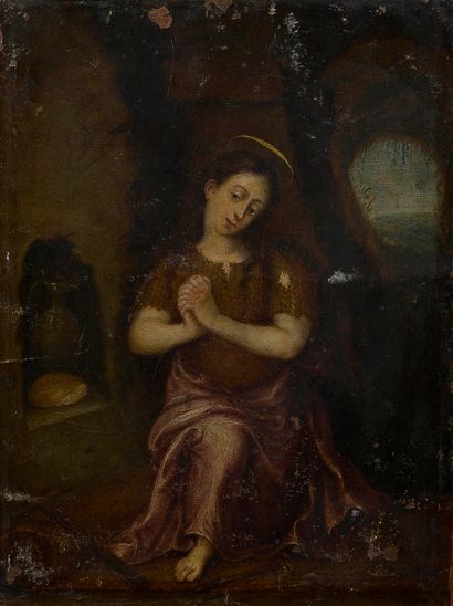 null 17th century school

Saint at prayer in a cave

Oil on metal plate, with an...