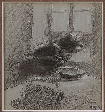 null François Joseph GUIGUET (1860-1937)	

La soupe 

Dessin au fusain et la mine...