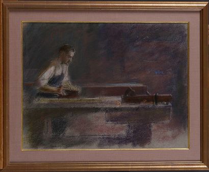 null François Joseph GUIGUET (1860-1937)	

Le menuisier à Corbelin, 1895

Pastel,...