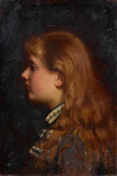 null School from Lyon at the end of the 19th century

Portrait of a girl in profile

Oil...