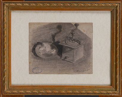 null François Joseph GUIGUET (1860-1937)	

Le moulin à café 

Dessin à la mine de...