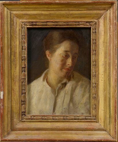 null Joseph BRUNIER (1860-1929)

Portrait of a woman with a white shirt

Oil on cardboard

24...