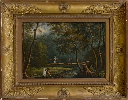 null Michel GROBON (1770-1853)

Promeneurs au vallon de Brignais

Huile sur toile,...